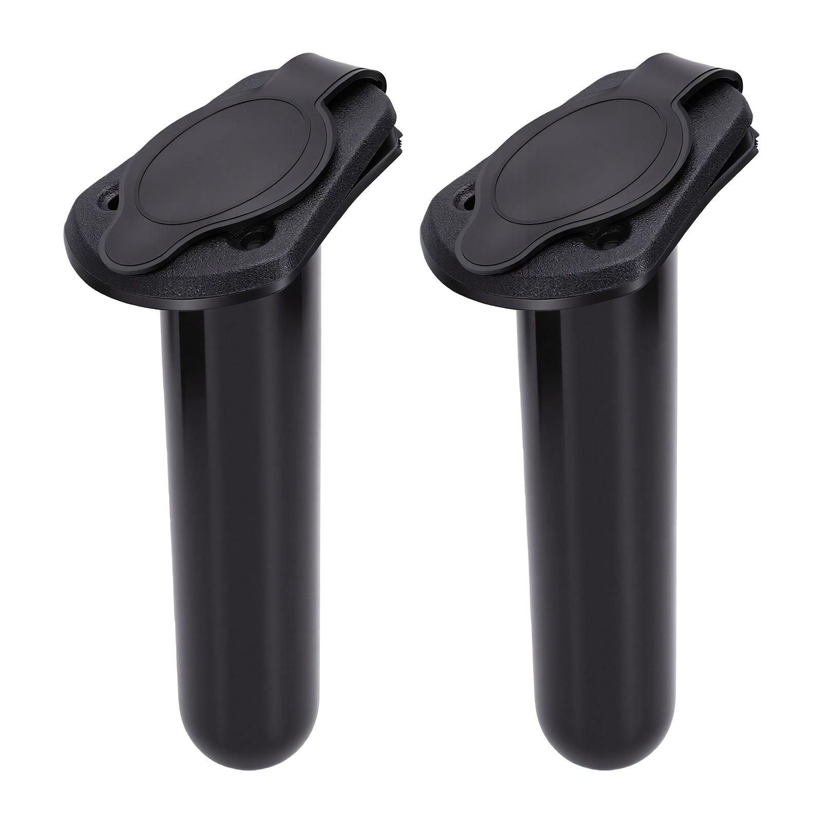 2 Stuks Kajakhengelhouder Dek Flush Mount Hengelrek Roestvrij voor Zoutwater Zoetwater Bootopslag black