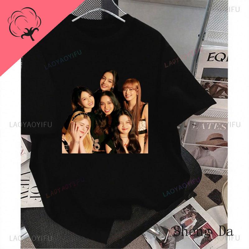 Kpop Vcha Camisetas Cotton Oneck Hot Sale Korean Popular Clothes KG Kendall Keylee Camila Aesthetic Graphic Printed T Shirts