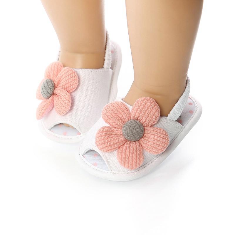 Newborn Baby Girls Shoes Bow Breathable Anti-Slip Summer Shoes Sandals+Headband 0-18M