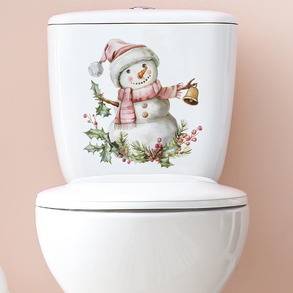 Fun-m216 Christmas Snowman Bell Bathroom Toilet Toilet with Home Decoration Stickers