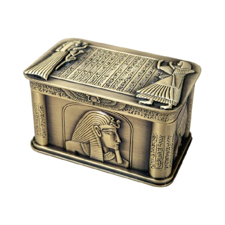 Sturdy Zinc Alloy Jewelry Case Embellished With Ancient Egyptian Anubis And Sphinx Figures Vintage Jewelry Display Box 1 2650₽