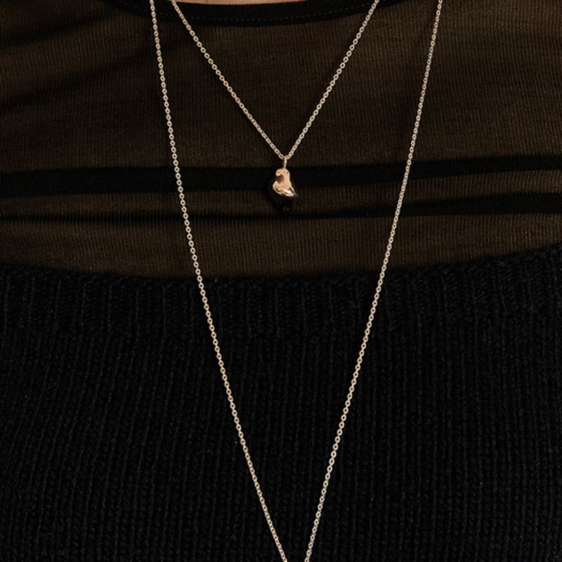 

Invisible collage LEMON CURVE NECKLACE_GOLD Gold LARGE