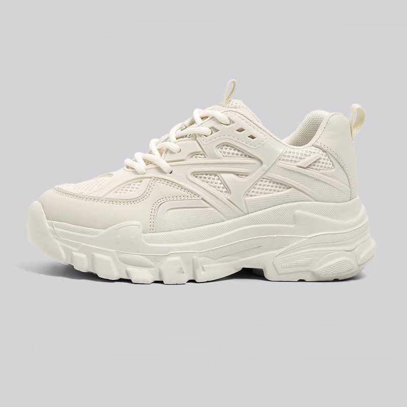 

Платформенные кроссовки «папины кроссовки» женские 2025 весна и осень новые дышащие супер огонь ins трендовые туфли показывают ногу маленькими универсальные спортивные и повседневные туфли 40 бежевый