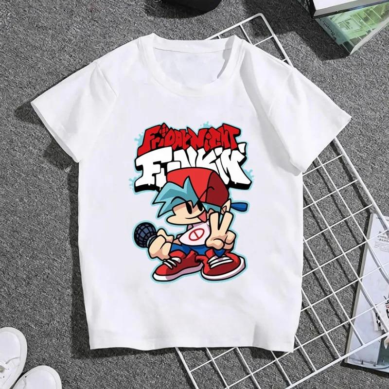 Hot Game Friday Night Funkin Cartoon Kids T Shirt Girls Summer Fashion Tops Baby Boys Clothes Children Short Sleeve T-shirt
