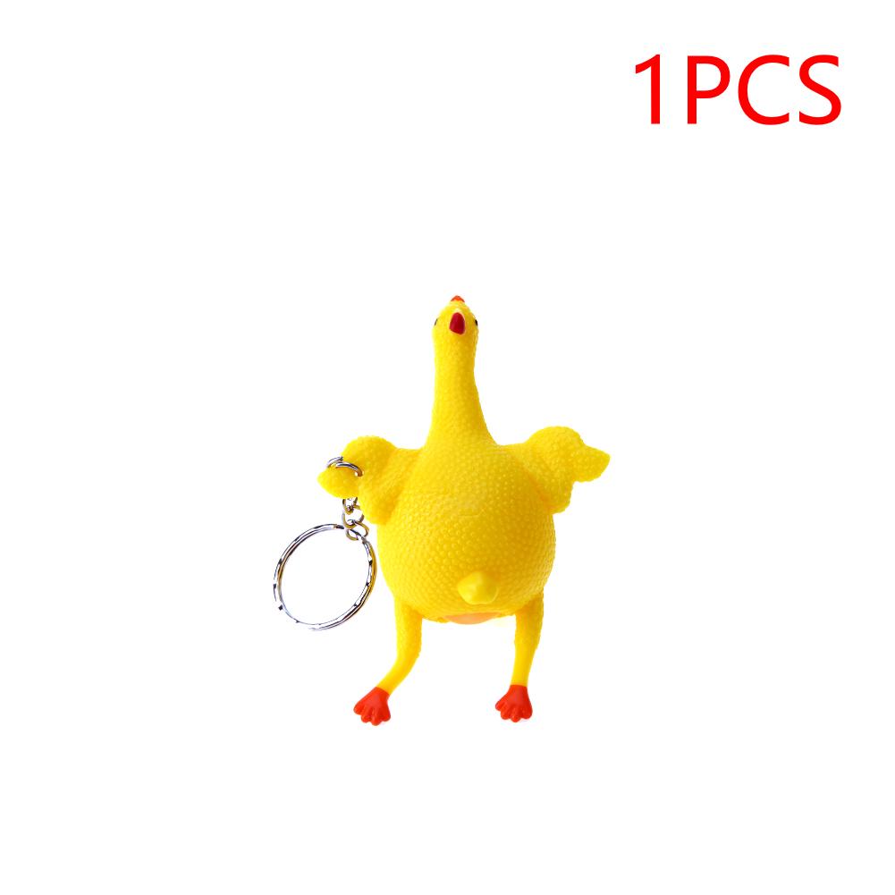 

3 шт. Курица, несущая яйца, Курица, Ключница-брелок с шариком-антистрессом, Портативный брелок с пищащей курицей, Забавная шутка, Хитрая маленькая игрушка