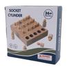 Cylinder Socket Toy Beech Wood Educational Knobbed Cylinders Blocks for Early Childhood Education