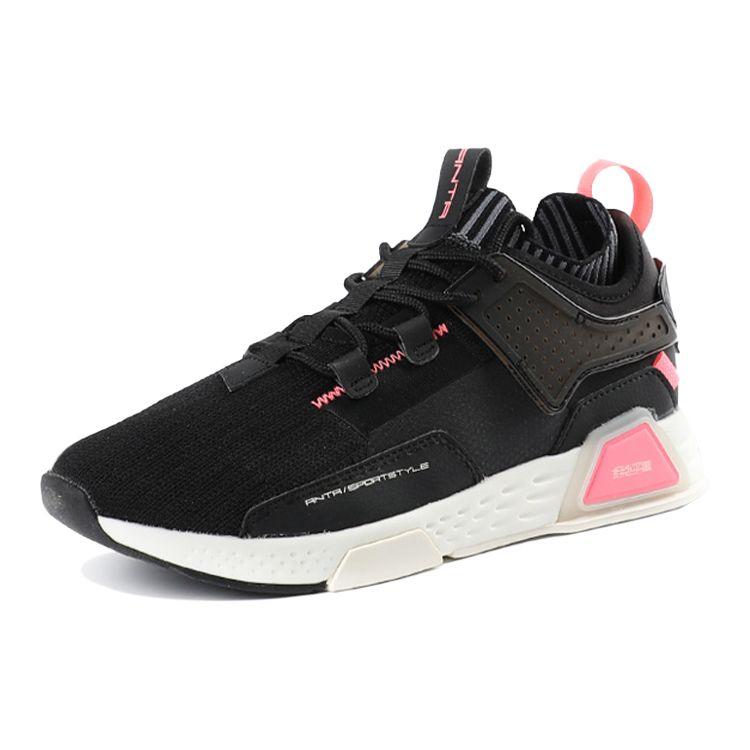 Anta Refuses Mediocrity Casual Low-Top Running Shoes Women Sneaker Black 12938801-2