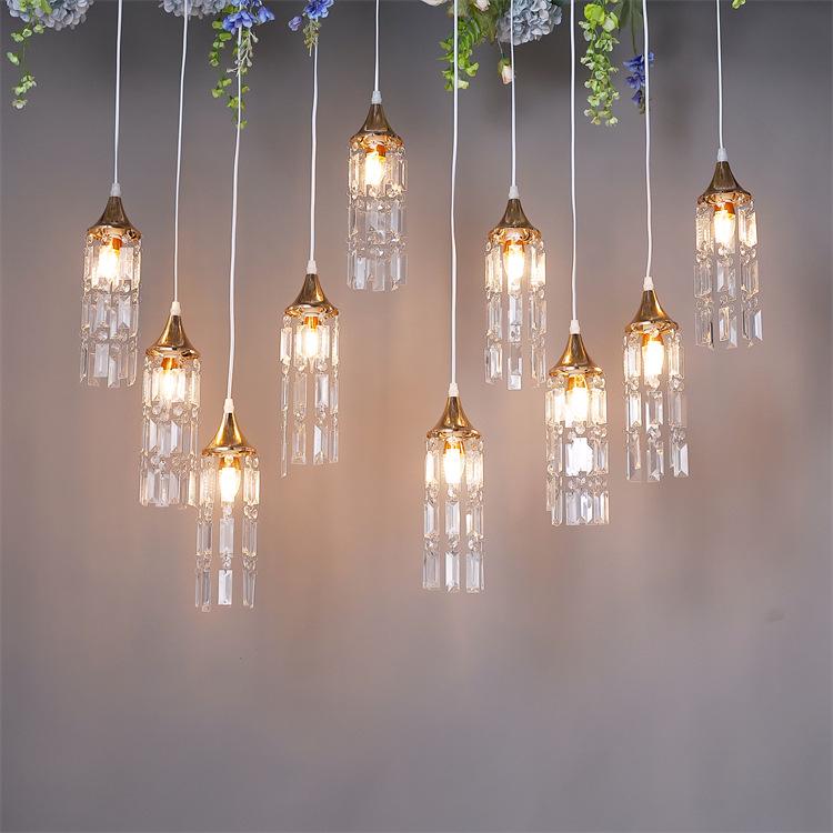 New Luxury 10-Head Crystal Icicle Chandelier for Wedding Stage and Ceiling Decoration