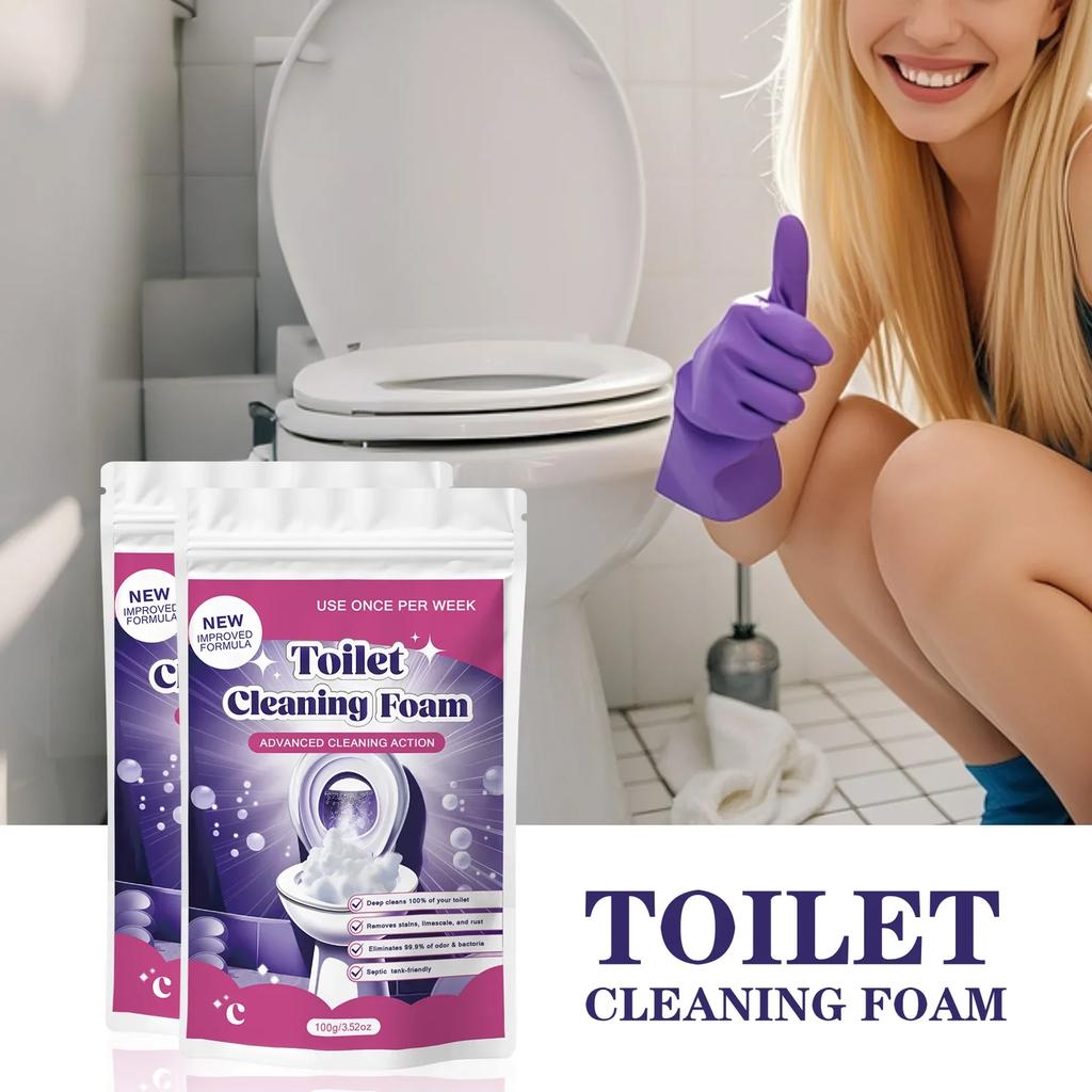 Lemon Scented Toilet Cleaner Foam 100g - Advanced Formula Removes Stains, Scale & Rust with Weekly Use, Powerful Clean.