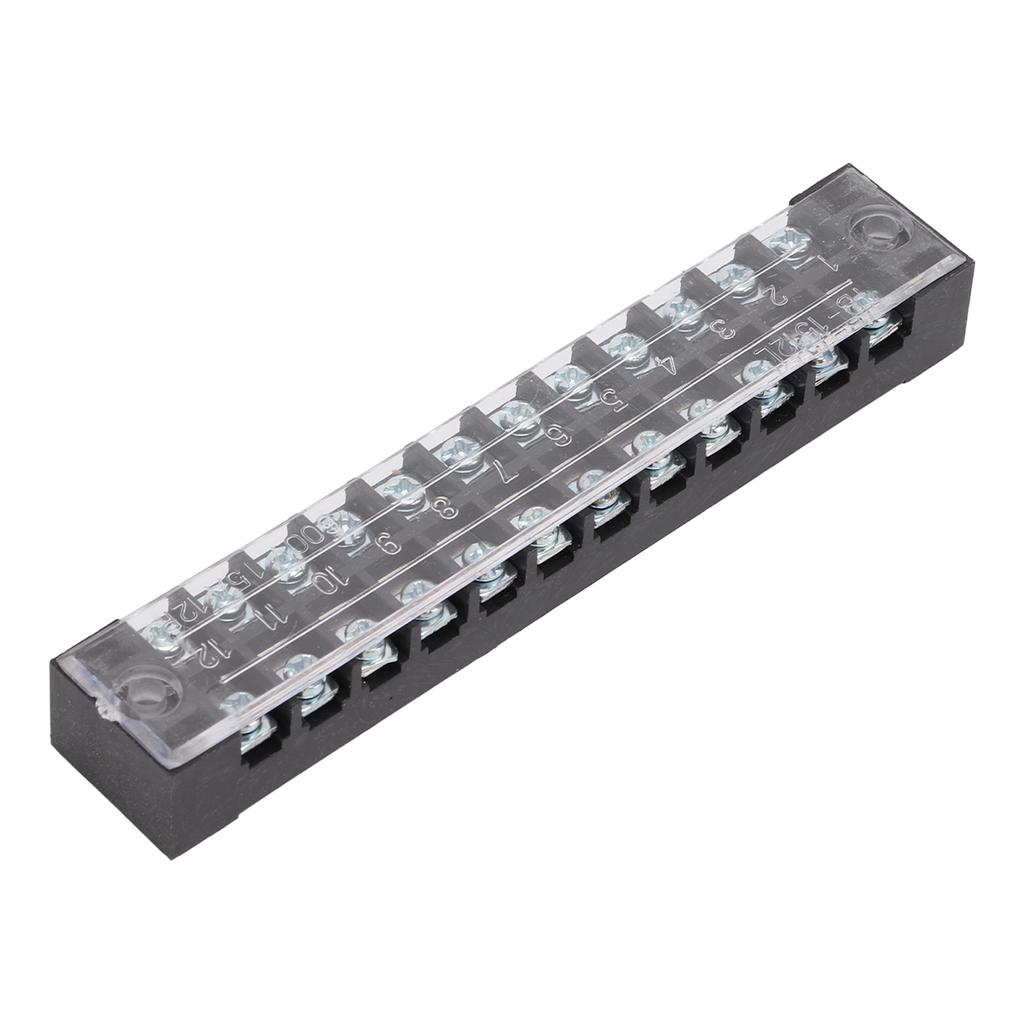 50 Terminal Blocks 15A 600V 12 Sections Connection Good Electrical Conductivity Wire Connectors for Distribution Box