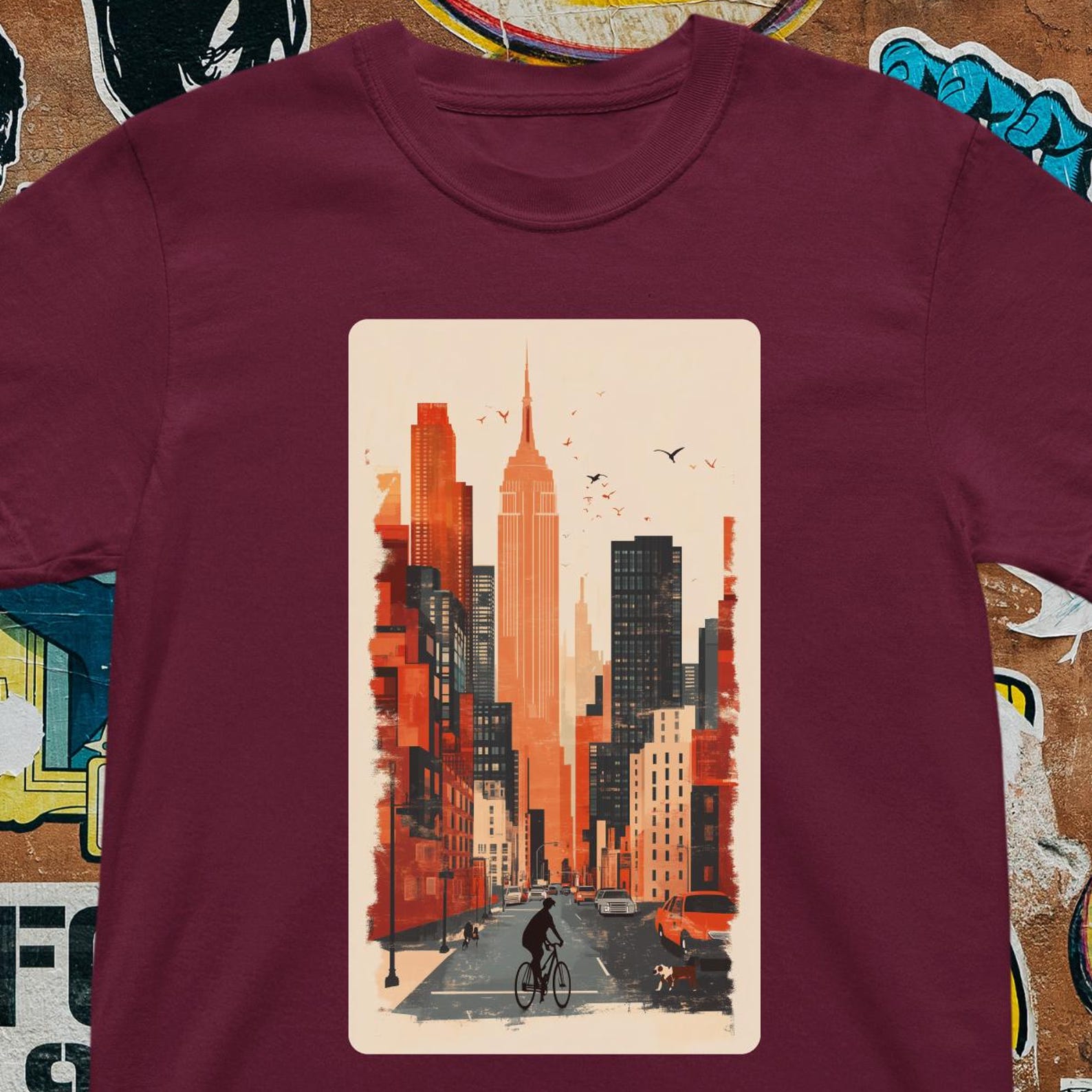 New York City T-Shirt - Urban Skyline Graphic Tee L