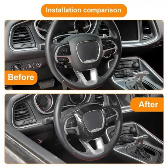 Center Steering Wheel Cover Trim For Challenger Charger Durango Srt 15+ Carbon