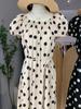 Women's Polka Dot Puff Sleeve Summer Dress - French Retro Style