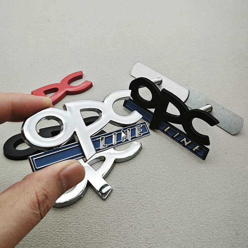 3D Metal OPC Line Logo Badge Front Grill Emblem Trunk Car Sticker For Opel Astra G H J K F Corsa D Zafira B Insignia Mokka Regal