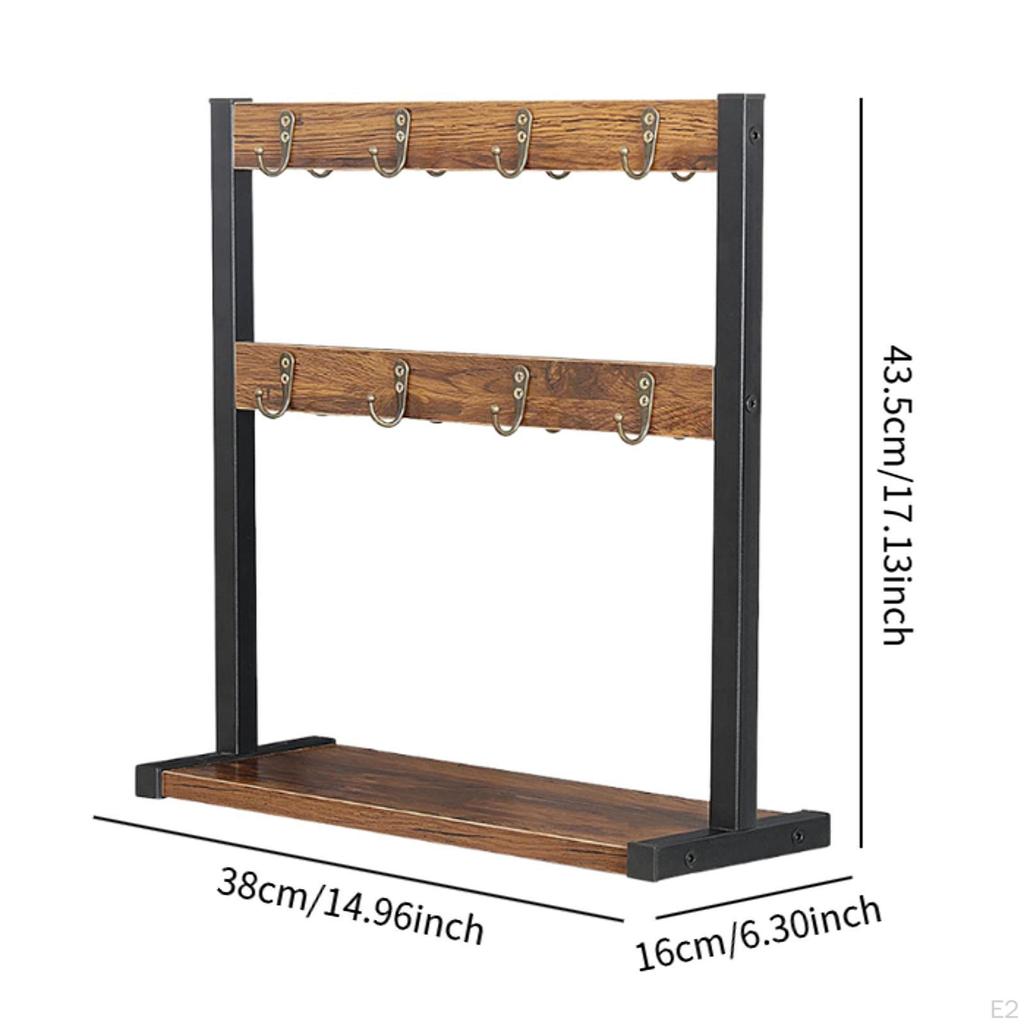 Coffee Mug Holder 2 Tier Tree Rack Versatile Counter Display Storage Station Bar