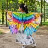Bird Feather Print Rainbow Wing Cape Polyester Dress Up Wings New Costume Cape  Kids Dress Up