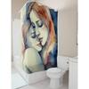 Watercolor Romantic Couple Waterproof Shower Curtain