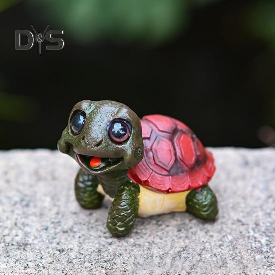 Turtle Garden Statue Resin Turtle Tabletop Ornament Cartoon Turtle Figurine for Yard Patio Planter Home Indoor Decoration