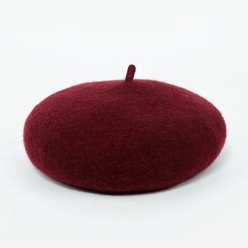 Wool Caps Felt Beret Women British Style Girls Beret Hat Lady Solid Color Winter Hats