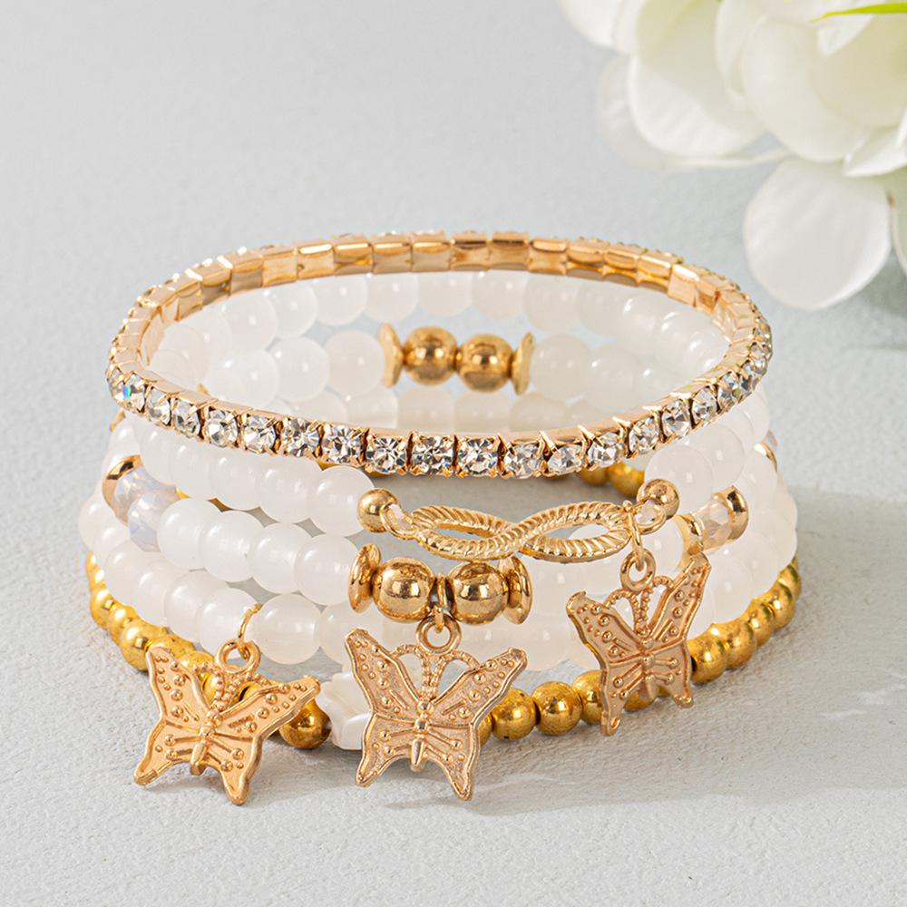 JYL TS Bracelet Life Tree Glass  Promotes Growth & Clarity White темные пастельные голубой