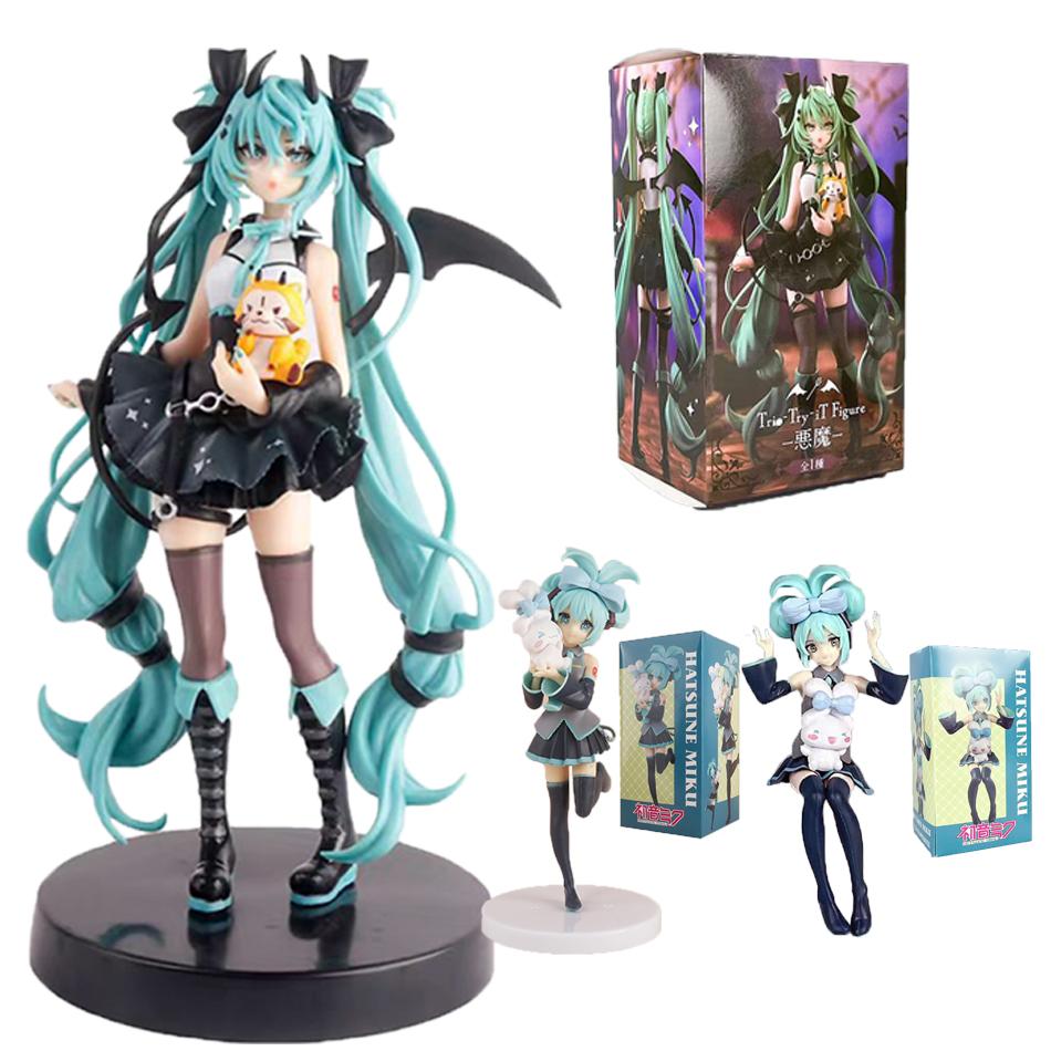 Little Devil Hatsune Miku Cute Sitting Beauty Girl Ornament Car Ornament Instant Noodles Maker Computer Case Decoration Ornament