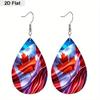 Canada Day Flag PU Earrings, Fashion Earrings, Lightweight Dangle Earrings, Canada Maple Leaf Jewelry, Party Accessories