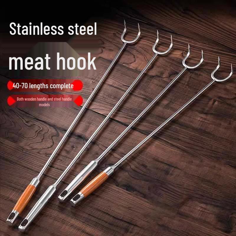 Stainless Steel Meat Hook with Newcomer Discount – Grab Cooked or Braised Meat with Thickened Long Handle