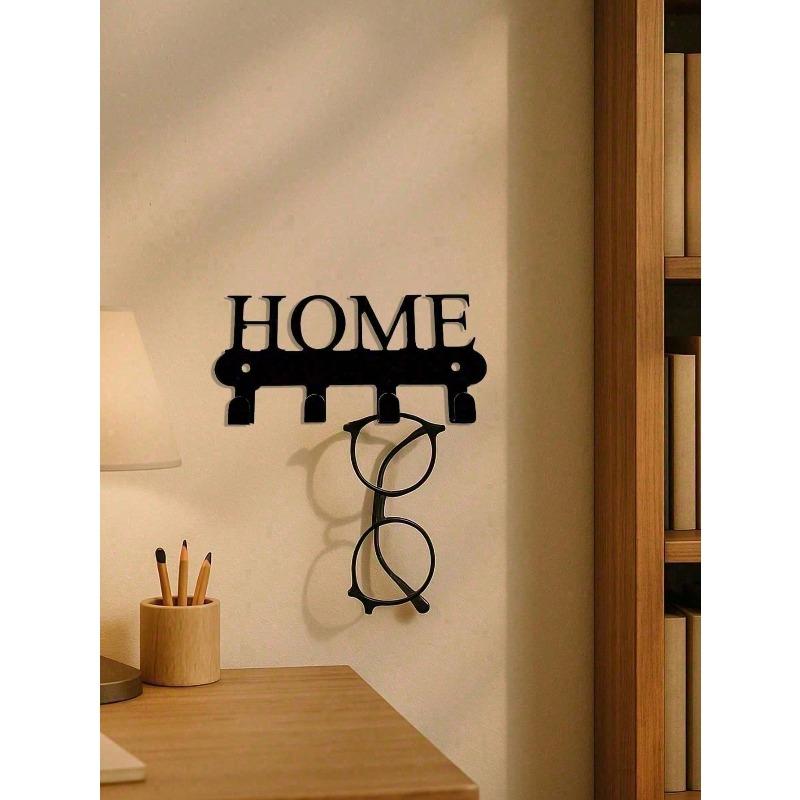 Wall Mount Key Holder with 5 Hooks Rust Resistant Metal Entryway Organizer for Keys Coats Hats Home Decor Gift