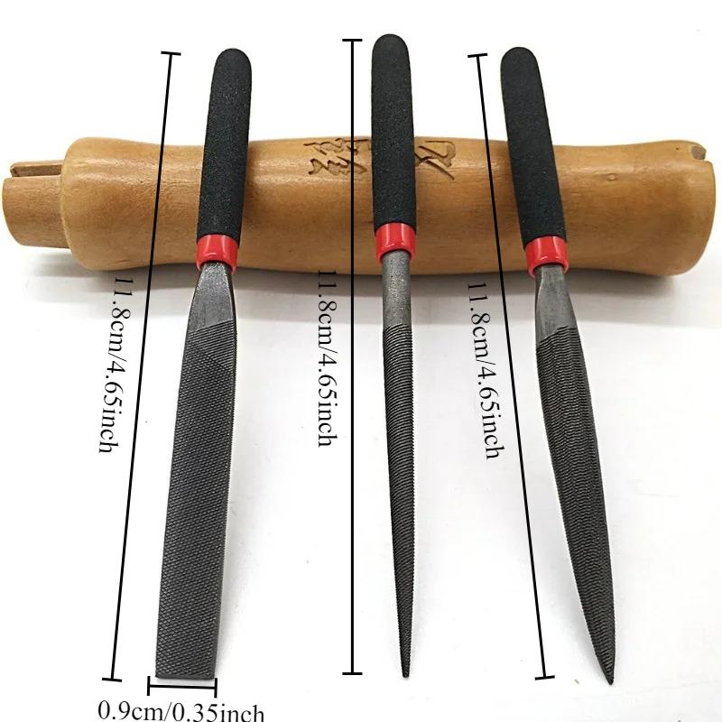 Small Steel Files Needle Flat File for Stone Glass Metal Carving Craft Needle Filing Woodworking Hand Tool Set Carpentry Tools