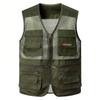 Chaleco de Malla Camuflado de Verano para Hombre con Múltiples Bolsillos Transpirable para Fotografía y Pesca
