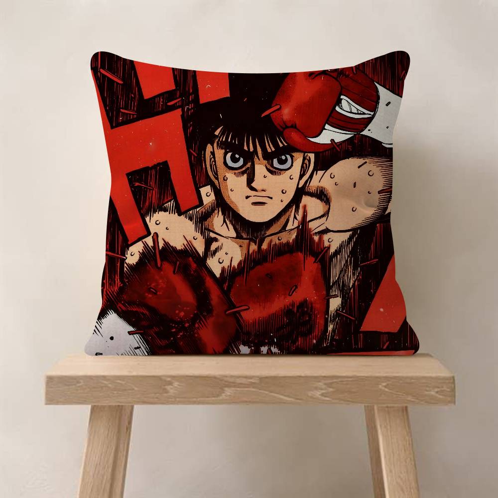 Vintage Anime H-Hajime No Ippo Pillow Covers Cartoon Sofa Decorative Home Double-sided Printing Short Plush Cute Cushion Cover