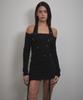 Bunteu Eyelet Halter Long Sleeve (Black)