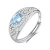 Natural Crystal Stone Jewelry S925 Sterling Silver Ring Women's Niche High-end Daily Gift Birthday Gift