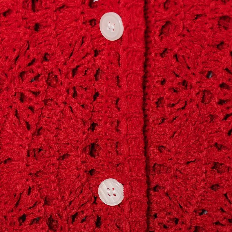 Kaslead New Women clothes Western Style Fashion Simple Hollow Knitted Outerwear 8082001