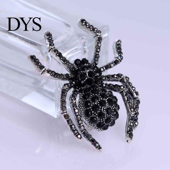 Vintage Women Rhinestone Inlaid Spider Brooch Pin Bag Badge Lapel Jewelry Gift