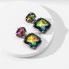 Colorful Rhinestone Geometric Alloy Earrings - Women’s Trendy Party Jewelry