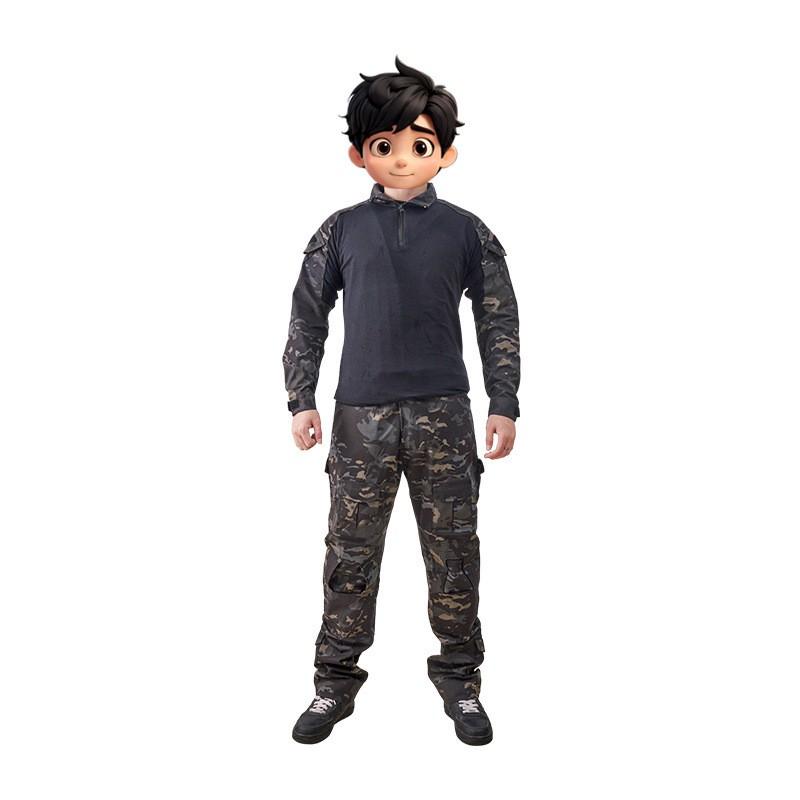 Mens Camo Tactical Training Suit Outdoor Hiking Workout Uniform Quick Dry Breathable Combat Style Clothing