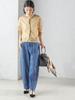 SHIPS for Italian Yarn Short One Size women's Lamé Cardigan, 316211017, Gold,