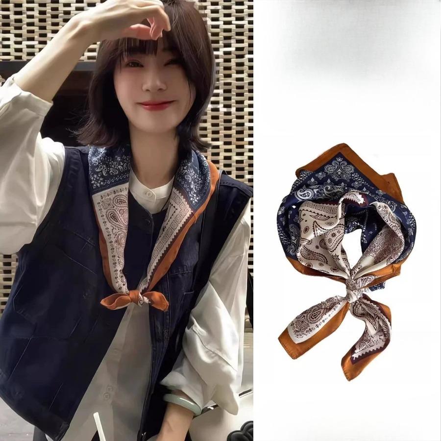 Red belt accessory - women's silk scarf with belt. Fall/Winter high-end denim pants decoration. American retro belt. Fine leather belt.