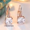 Cute Female White Crystal Zircon Stone Hoop Earrings For Women Rose Gold Color Wedding
