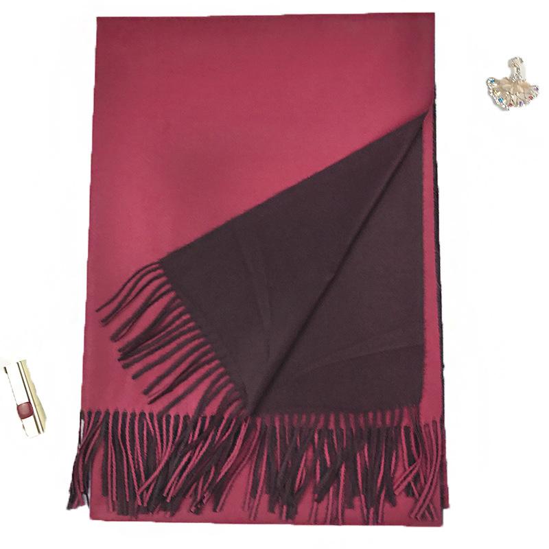 Solid Color Scarf for Women, Winter Double-Sided Two-Tone Fashionable Thick Shawl, Spring and Autumn Imitation Cashmere Casual Trendy Long Neck