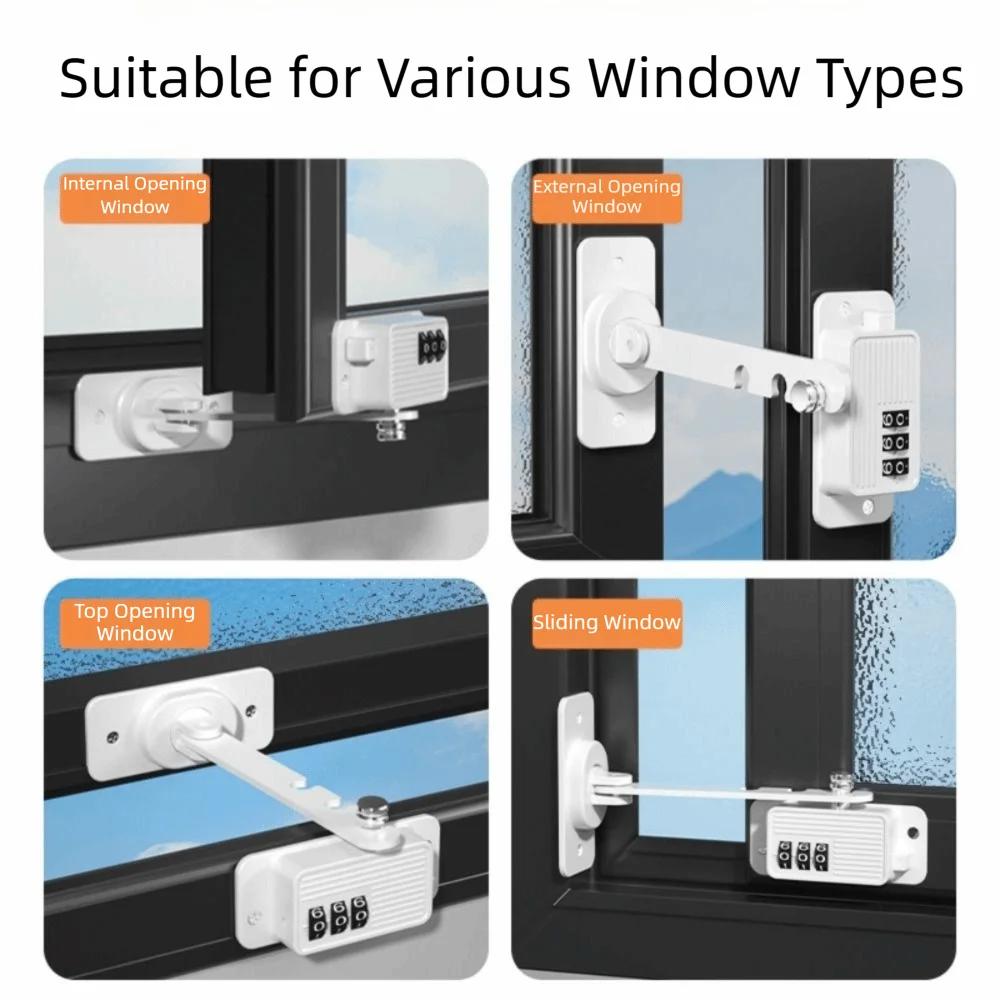 ABS Safety Lock No Drilling Installation Coded Lock System Unisex Protection Lock Anti-pinch Design Strong Fixation