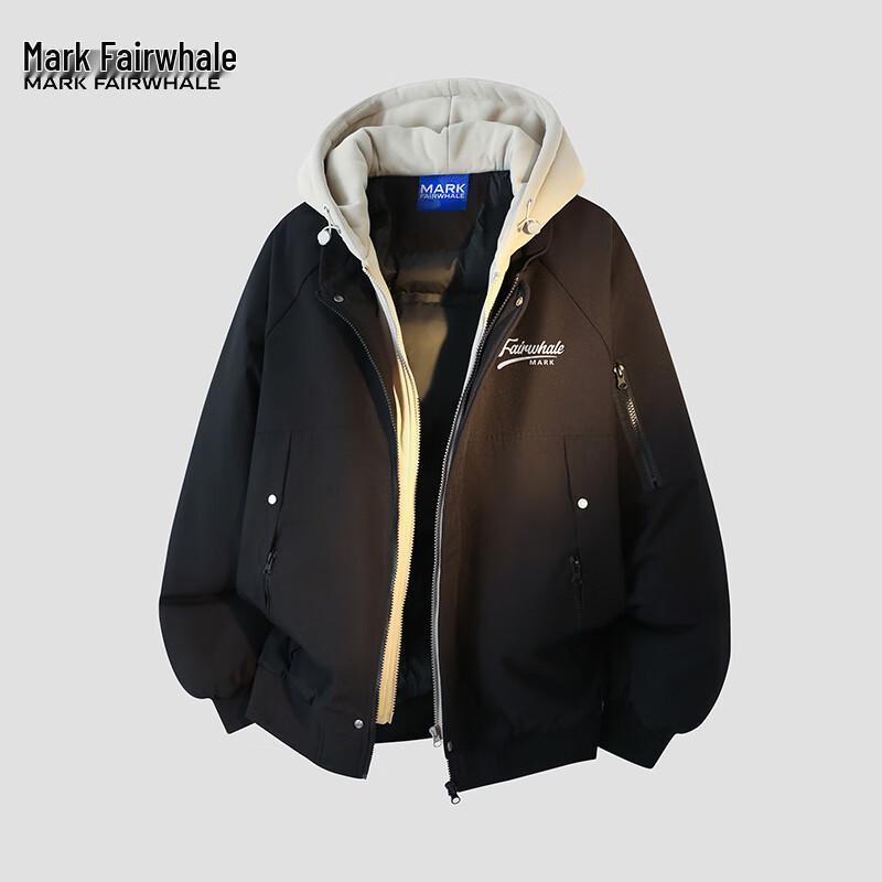 Mark Fairwhale Men's Faux Two-Piece Hooded Puffer Jacket