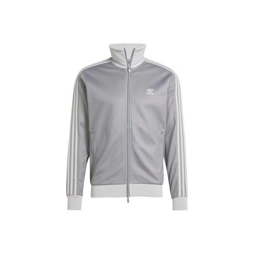 

adidas Originals logo slim-fit zip-up long-sleeve jacket for men, gray S серый