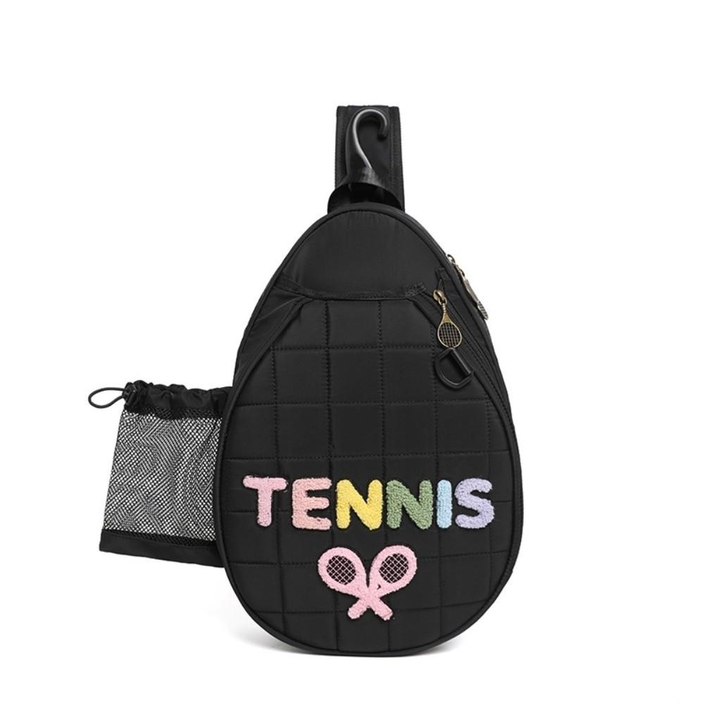 Quilted Tennis Rackets Sling Bag Waterproof Badminton Racket Crossbody Bag