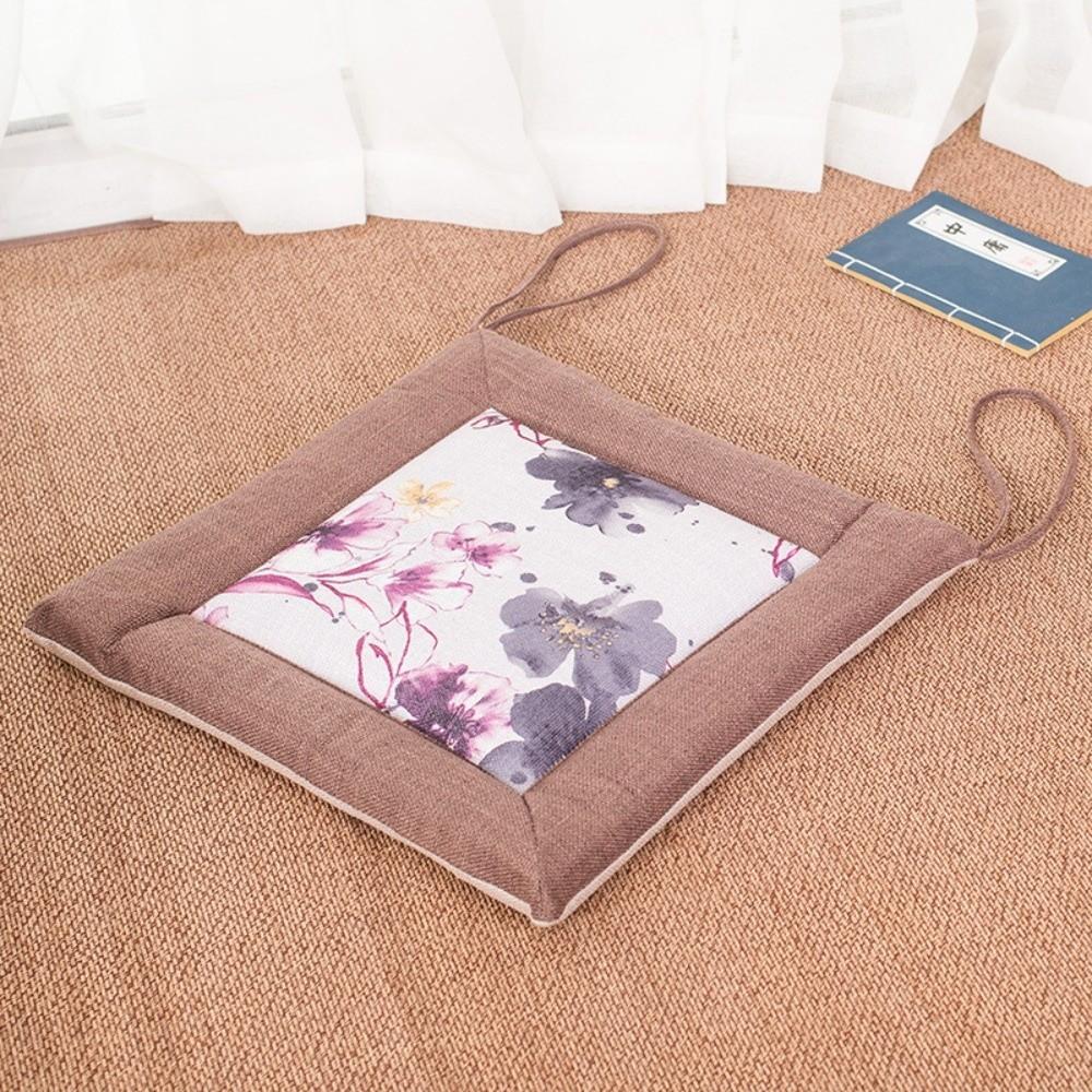 New Removable Linen Chair Cushion Thickened Washable Tatami Cushion Breathable Soft Computer Chair Cushion