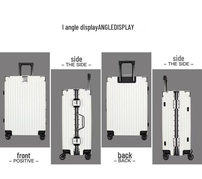28" Women's Suitcase: Thick Aluminum Frame, Large Capacity, Silent Universal Wheels, Durable Travel Design. Logo Customization Available.