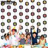 Retro Rock 'n' Roll Themed Party Pull Flags Festive Party Hanging Streamer with Vinyl Record Design DIY Durable Paper Banners Activity Supplies
