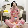 Sweet & Cute Women's Pajama Set: Round Neck, Long Sleeve, Long Pants for Autumn & Spring