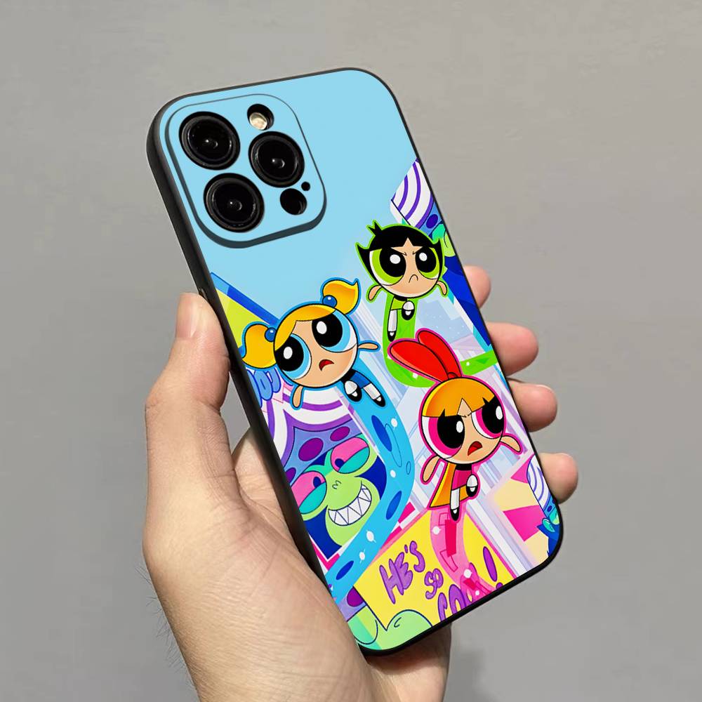 P-Powerpuff-GirlS Soft Back Phone Cover Case For IPhone 17 16 Pro Max 15 12 11 16e 13 Mini 14 15 Plus